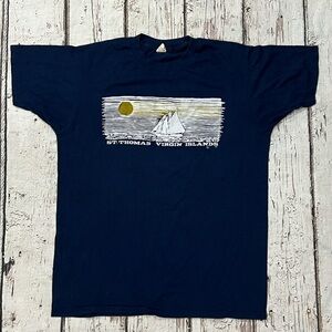 Vintage 1980s St. Thomas Virgin Island Destination Single Stich Tee Tshirt